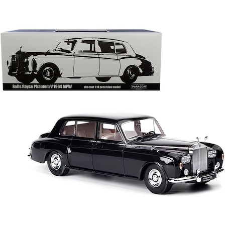 Paragon 1-18 Scale 1964 Rolls Royce Phantom V Diecast Model Car, Metallic Midnight Blue PA-98216